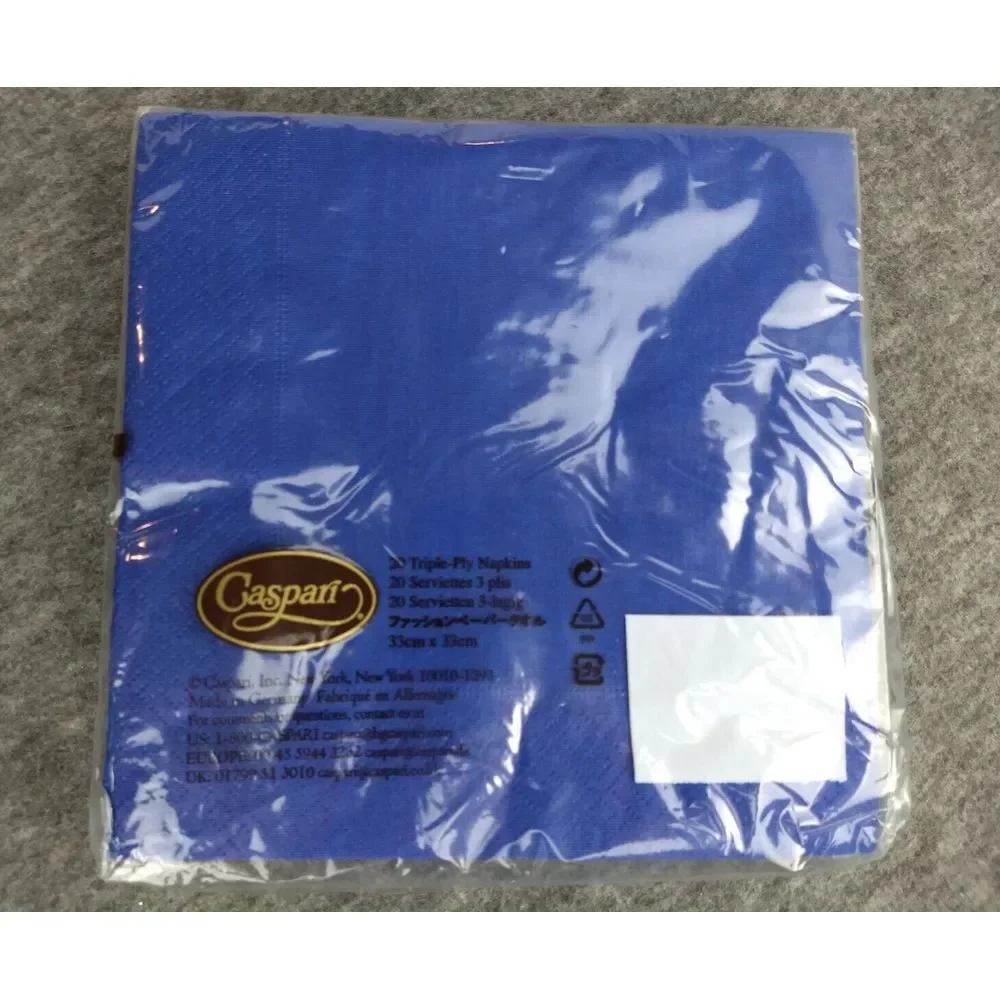 Caspari Plaid‎ Lavender & Solid Blue 2 Pks 20 Triple-Ply Napkins Jill Rose NEW